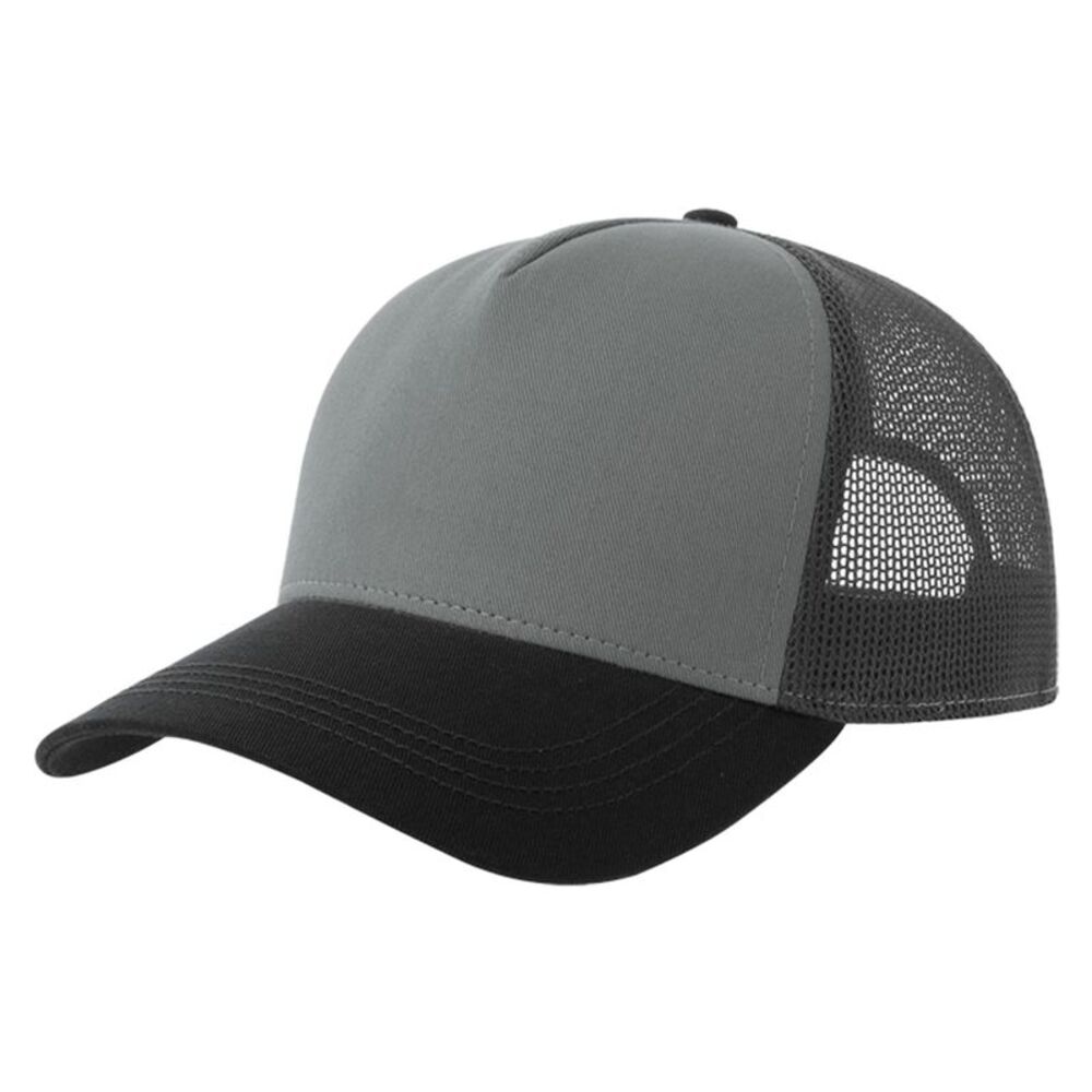 Atlantis Rapper 5 Panel Cotton Sustainable Trucker Cap / Gray/Dark Grey/Black